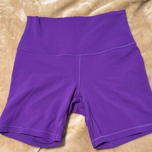 High-Waist Purple Women’s Active Shorts